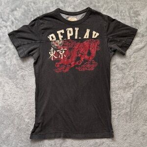 Replay Dark Gray Graphic Tee